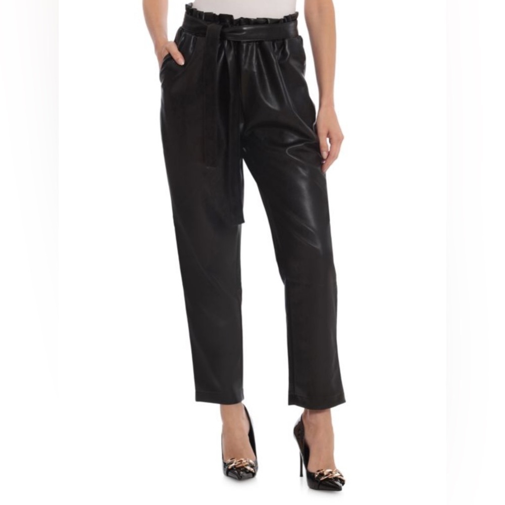 Bagatelle Vegan Leather Belted Paperbag Pants - NWT